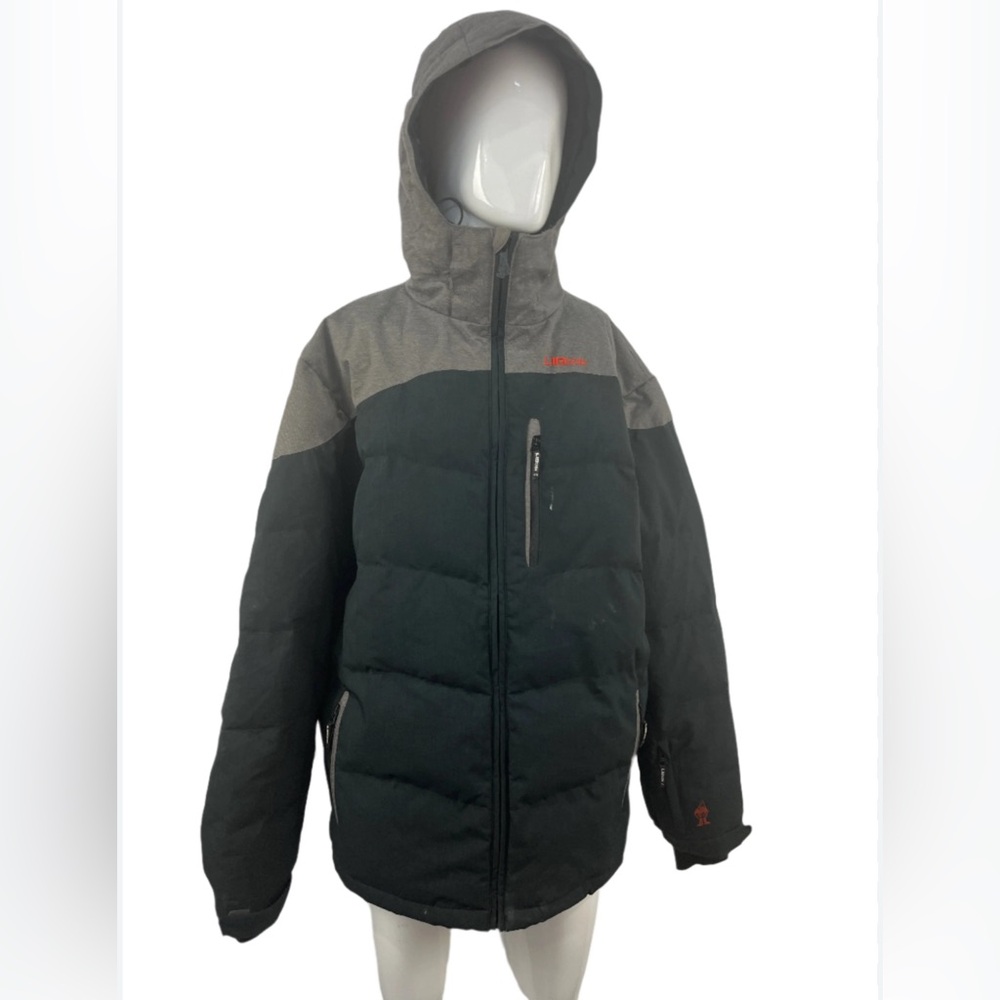 LIB Tech 15K Storm Factory Down Wintercoat Men’s Grey and Black L Skowboarding